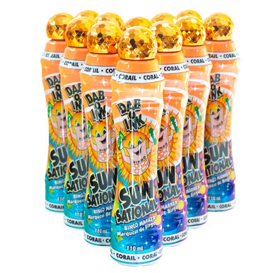 Dab-O-Ink Bingo Dauber - Sunsational - Coral - 4 ounce size - 12