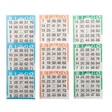 American Games Bingo Paper Game Cards - 3 cards - 3 sheets - Blue ...