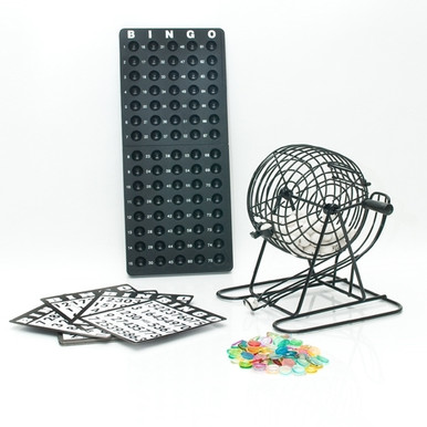 Home Bingo Game Set in Black for 18 Players