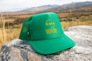 Ruby Mountain Heli-Ski Green Trucker Hat with Yellow Logo