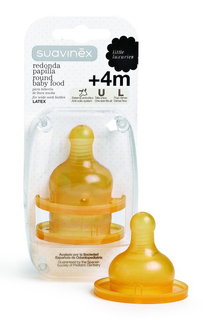 Duplo tetina látex suavinex, papilla boca ancha.