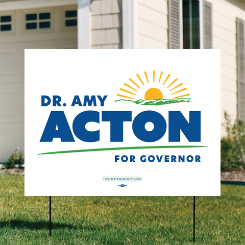 Amy Acton - White Background (24" x 18" Coroplast Yard Sign)