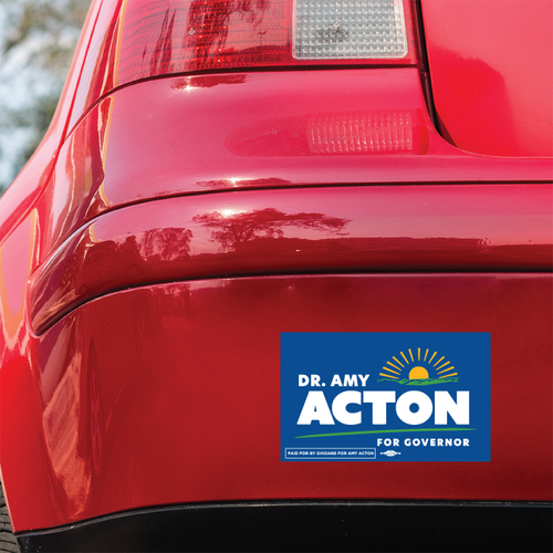 Amy Acton - Blue Background (6.5" x 4" Bumper Magnet)