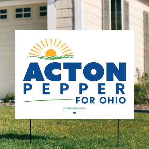 Acton/Pepper - White Background (24" x 18" Coroplast Yard Sign)