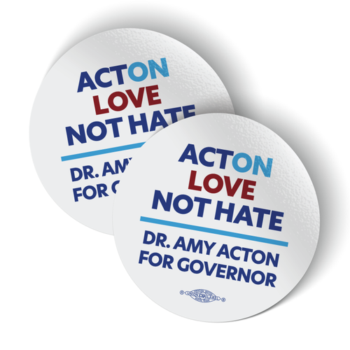 Acton Love (3.5" x 3.5" Vinyl Sticker -- Pack of Two!)