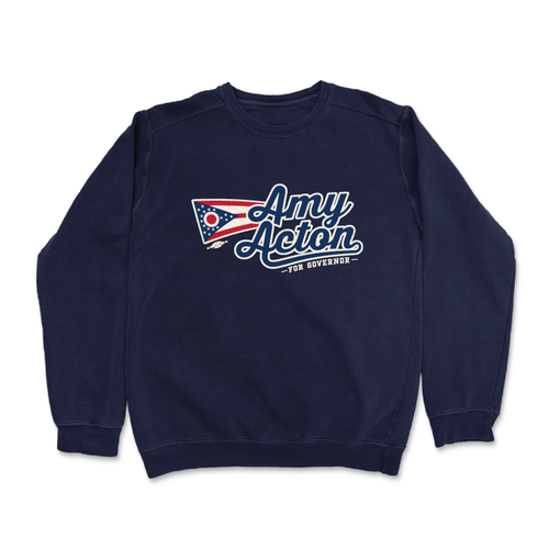 Amy Acton - Script (Navy Crewneck Sweater)