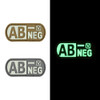 Blood Type AB- Negative "Super-Lumen" Glow-In-The-Dark Patch