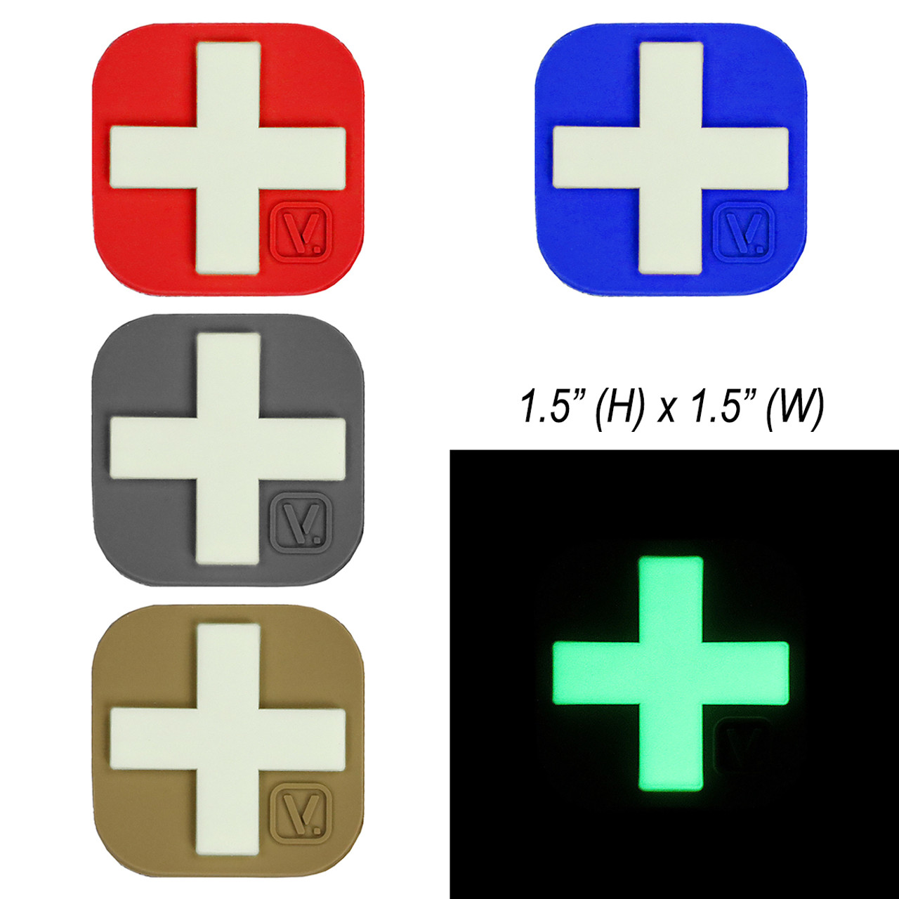 Medical Cross 1.5 x 1.5 Super-Lumen Glow-In-The-Dark Patch