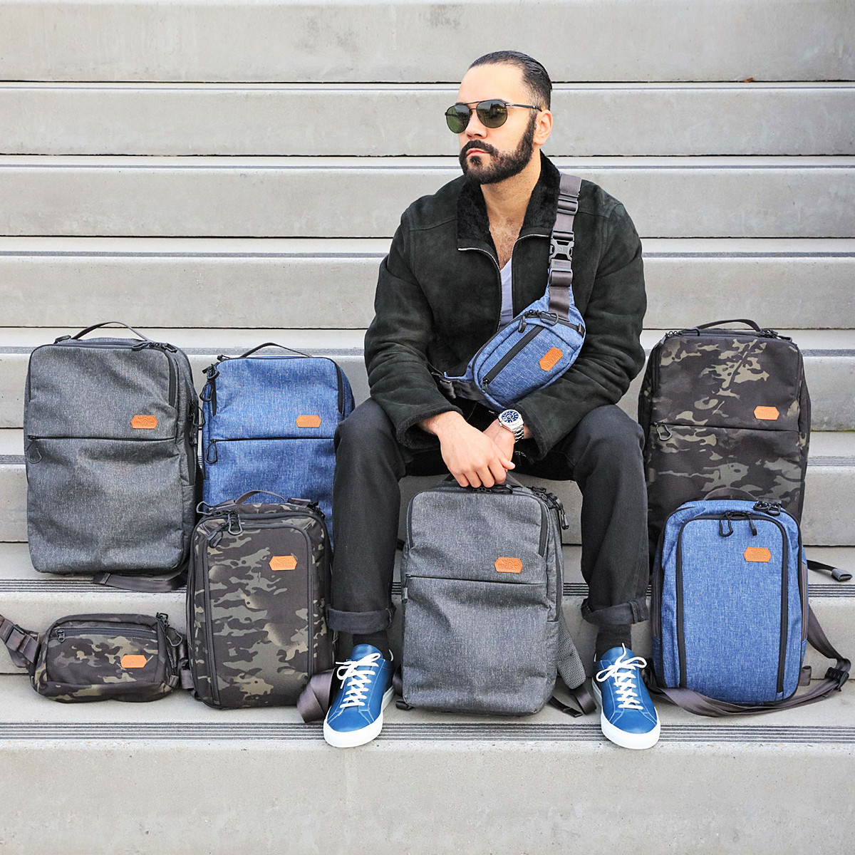 carbide leather design backpack CARBIDE-8 Sling Backpack
