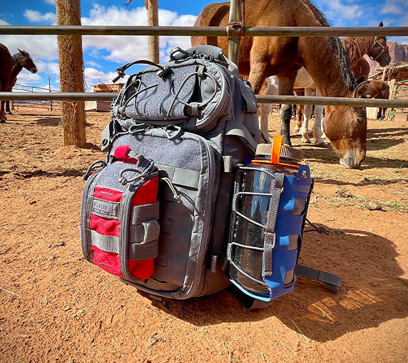 Elastic Top Water Bottle Holder for a Backpack 