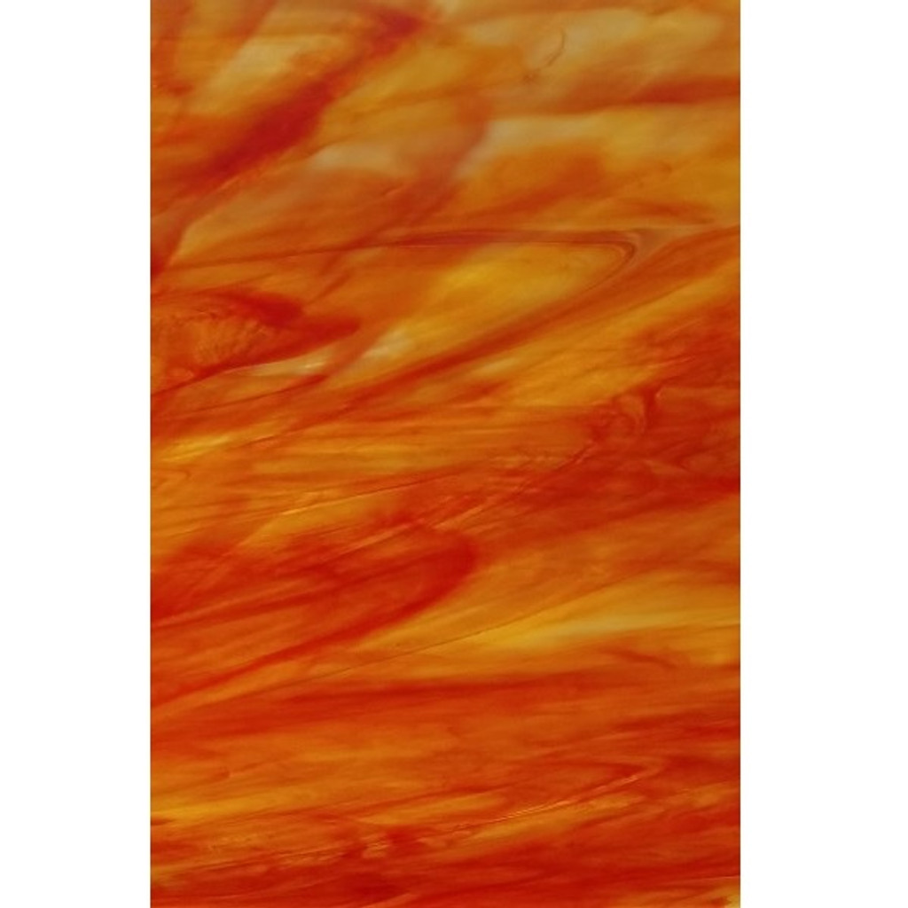 Orange-Red & Opal Wispy (WO27-8) - 8" x 12"