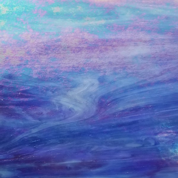 Iridized Blue & White Wispy Opal (WO118) | Stained Glass For Less