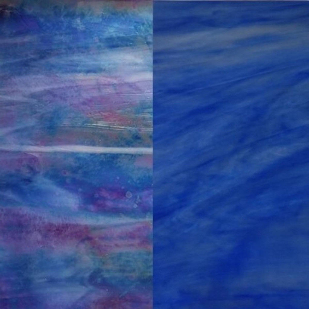 Iridized Blue & White Wispy Opal (WO118-IR) - 12"x 12" Sheet