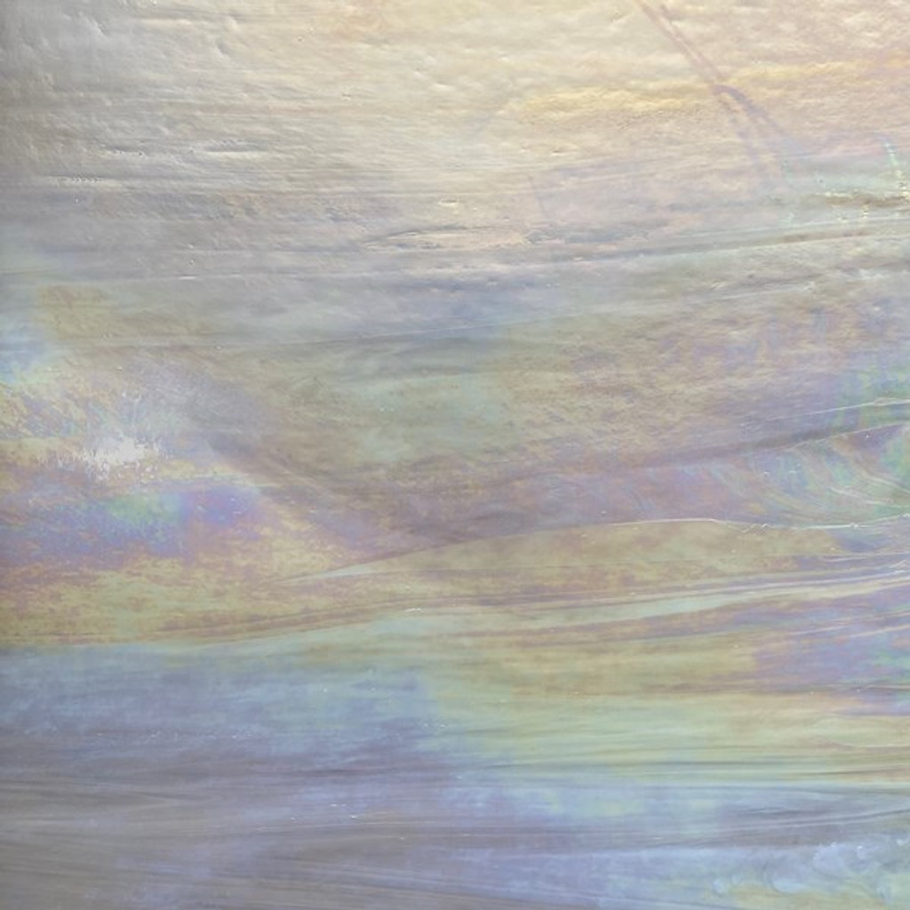 Iridized White Wispy Opal (WO51-IR) - 12"x 12" Sheet
