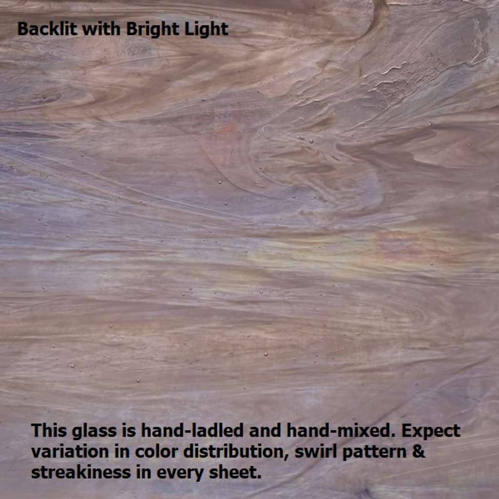 Iridized Mauve & White Wispy Opal (266L-IR-6) - 6" x 12" Sheet