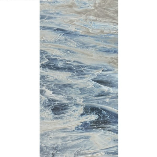 Clear & White Streaky (AGC-103-6) - 6" x 12" Sheet