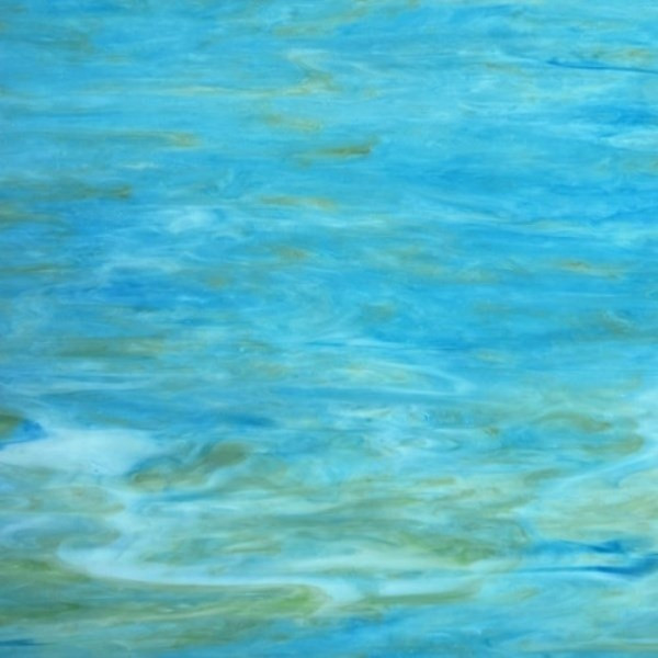 Aqua Blue & Lime Green Opal (AGC-303) - 12" x 12" Sheet