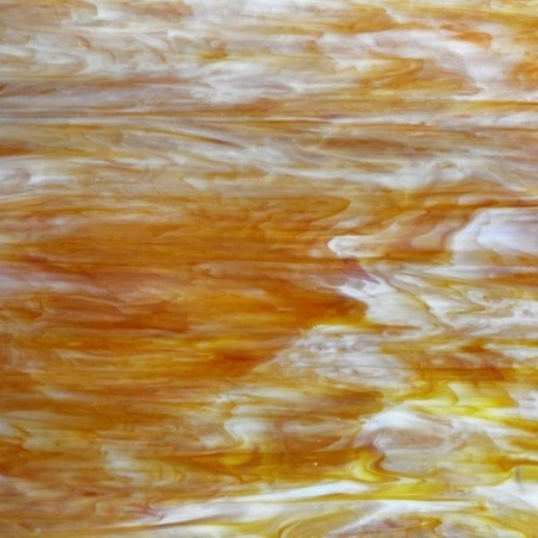 Bright Orange & White Opal (AGC-705) - 12" x 12" Sheet