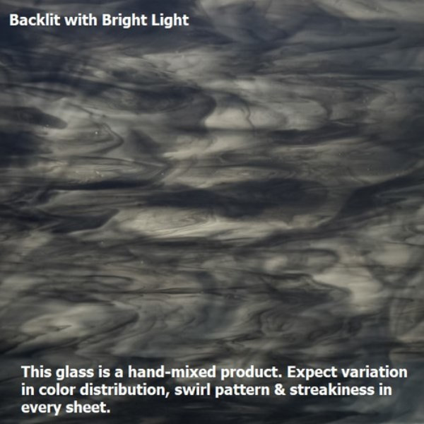 Charcoal Gray & White Streaky Opal (AGC-501-6) - 6" x 12" Sheet