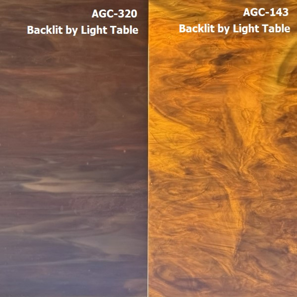 Dark Amber & White Opal (AGC-320) - 12" x 12" Sheet