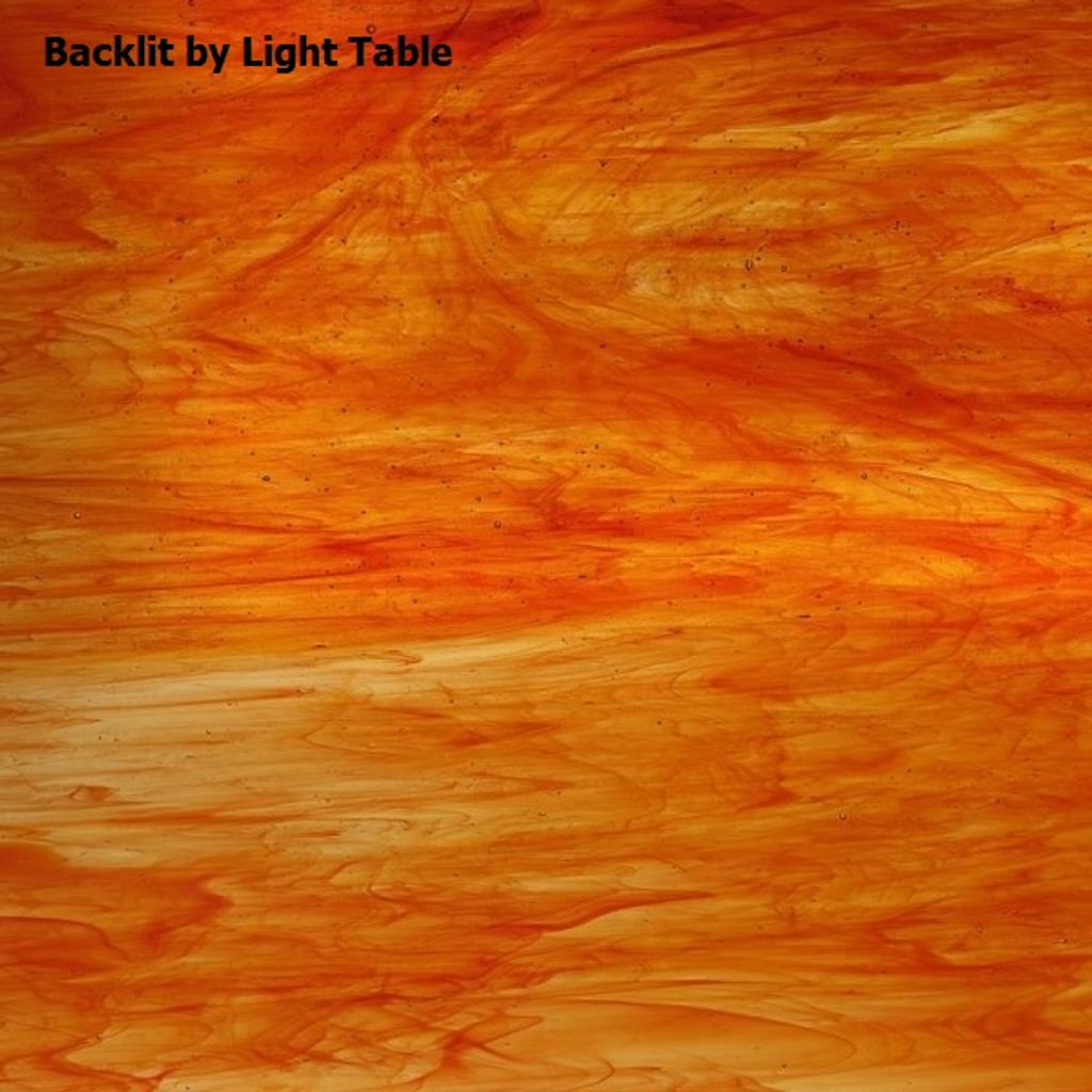 Orange & Clear Streaky Transparent (AGC-542) - 12" x 12" Sheet