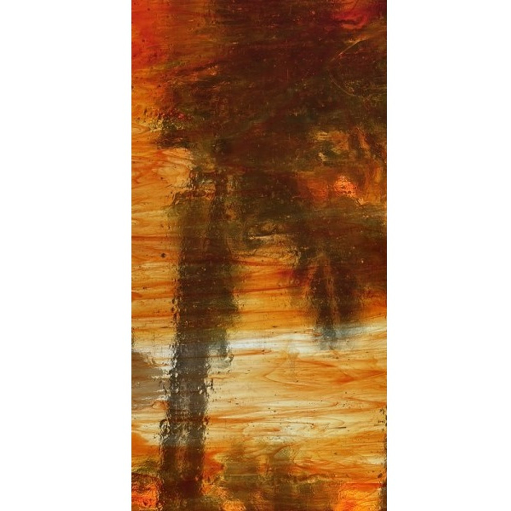 Orange & Clear Streaky Transparent (AGC-542-6) - 6" x 12" Sheet