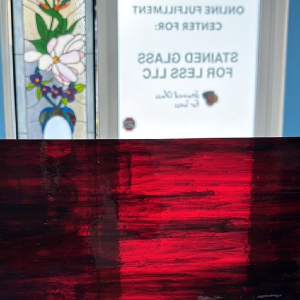 Dark Red & Black Streaky Transparent (AGC-543) - 12" x 12" Sheet