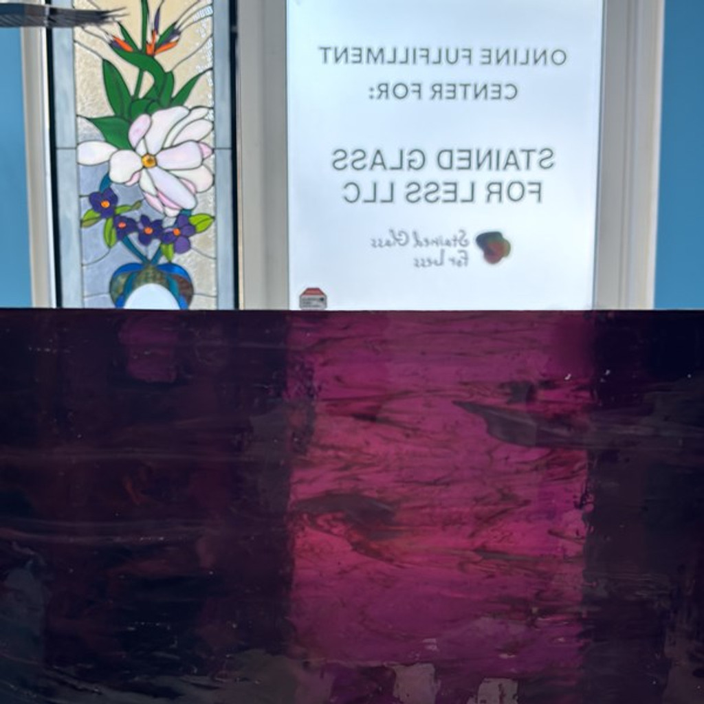 Medium Purple & White Wispy Opal (AGC-710-6) - 6" x 12" Sheet