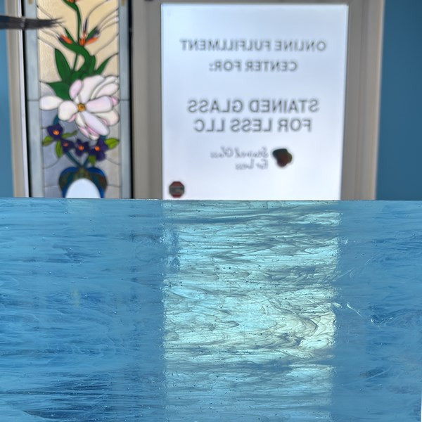 Sky Blue & White Wispy (AGC-561) | Stained Glass For Less