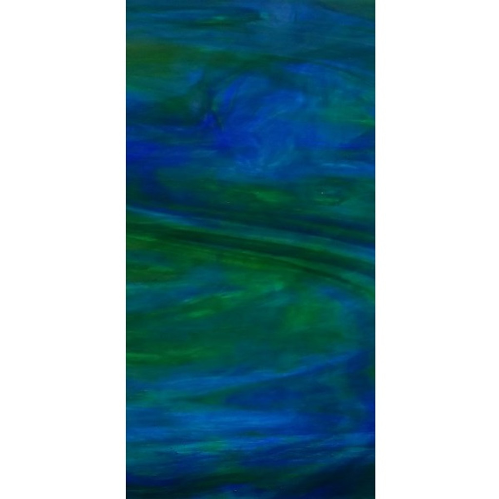 "Santorini" - Dark Blue & Medium Green Wispy Opal (WO197-6) - 6" x 12"