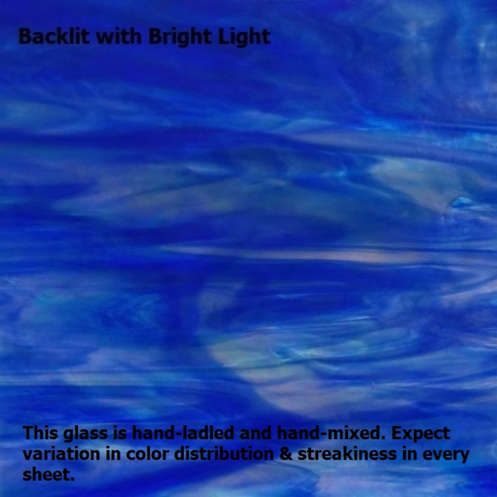 Iridized Blue & White Opalescent (WO118-IR-6) - 6"x 12" Sheet