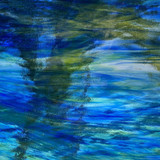 "Blue Lagoon" - Dark Blue, Medium Green & Crystal Streaky Aqualite Transparent (197LLAQ) -  12" x 12" Sheet
