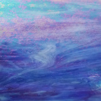 Iridized Blue & White Wispy Opal (WO118-IR) - 12"x 12" Sheet