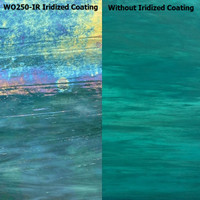 Iridized Aqua Green & White Wispy Opal (WO250-IR-8) - 8" x 12" Sheet