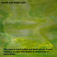 Bright Green & White Wispy Opal (WO152) - 12" x 12" Sheet