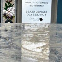 Clear & White Streaky (AGC-103-6) - 6" x 12" Sheet