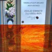 Orange & Clear Streaky Transparent (AGC-542-6) - 6" x 12" Sheet