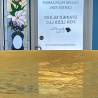 Medium Amber & White Wispy (AGC-556-6) - 6" x 12" Sheet