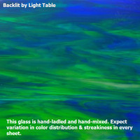 Blue & Green Wispy Opal (WO197-6) - 6" x 12" Sheet