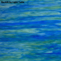 "Blue Lagoon" - Dark Blue, Medium Green & Crystal Streaky Aqualite Transparent (197LLAQ-8) - 8" x 12" Sheet