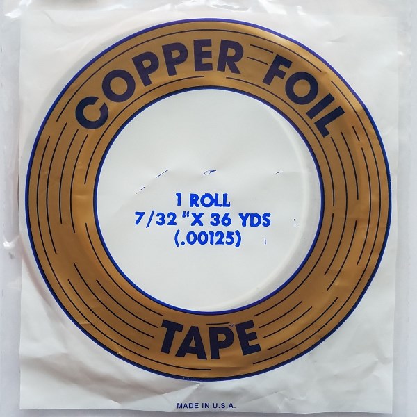 (2) Copper Foil tape for Stained Glass - 7/32, 36yds, + 3/16, 5/8 Wide