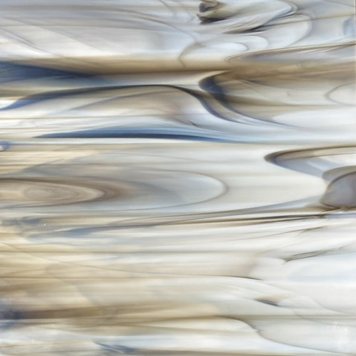 White & Dark Bronze Wispy Opal (OGT-818-56SF) | Stained Glass For Less