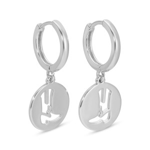 Cowgirl Boot Earrings Silver