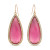 Long Shimmer Stone Earrings-Pink