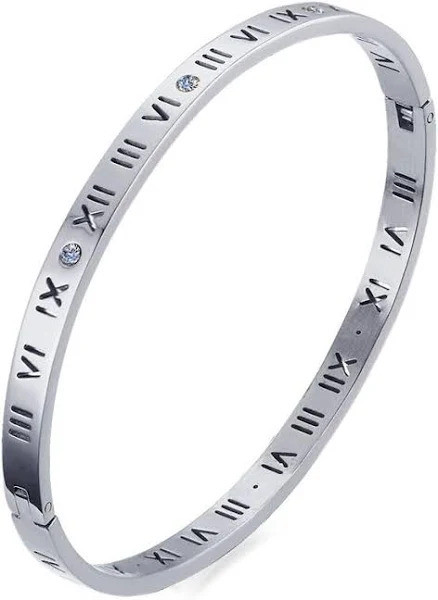 Roman Numeral Hinged Bracelet
