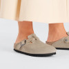 Birkenstock Boston Braided Suede Leather Taupe 1026694 Ladies Clog | newshoes.ie