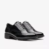 Clarks Havisham Oak 26178710 Black Patent Women's Brogue | newshoes.ie