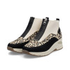 Rieker N9362-90 Beige & Black Wedge Ankle Boot | newshoes.ie