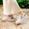 Remonte D1C01-84 White & Blue Wedge Sneaker | newshoes.ie
