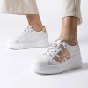 Wonders Astra A-2670 White & Copper Wedge Sneaker | newshoes.ie